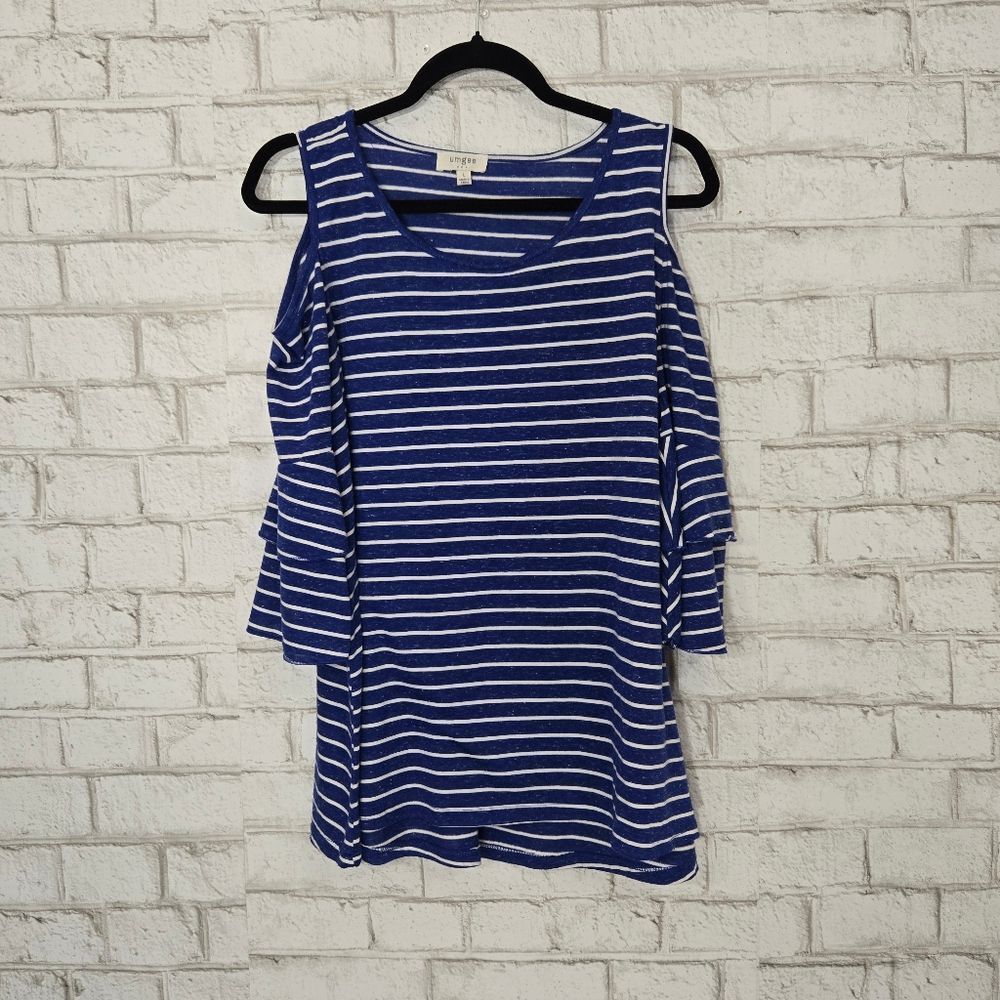 Umgee open shoulder stripe top